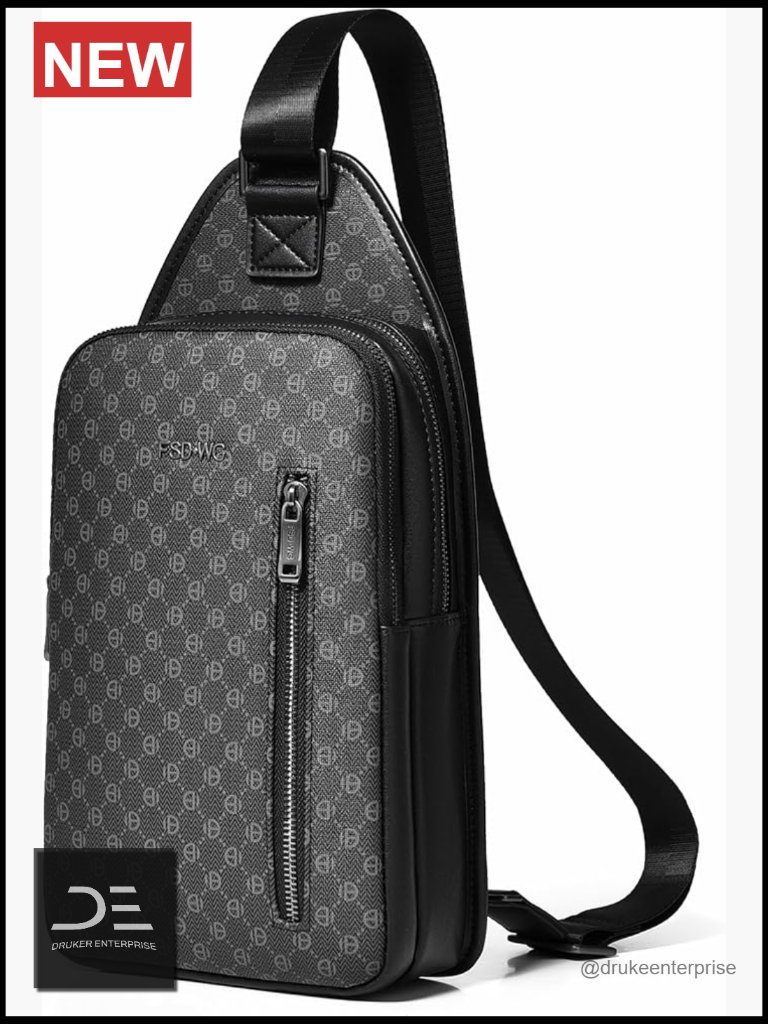 Men's Pu Leather Crossbody Sling Backpack Water Resistant Travel Hiking Bag